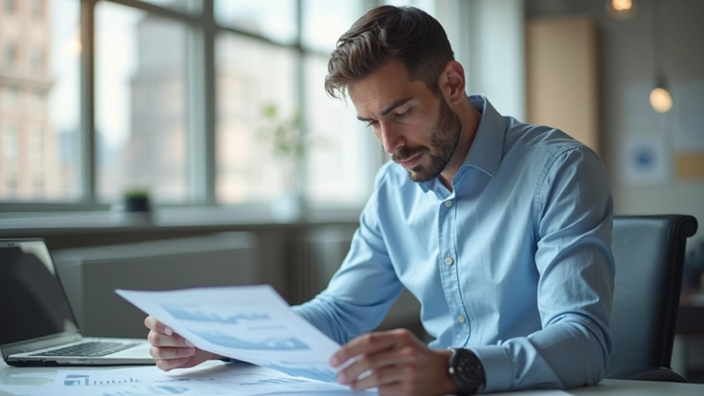 Geschäftsanalyst erstellt Finanzdiagramme und Prognosen an einem modernen Arbeitsplatz
