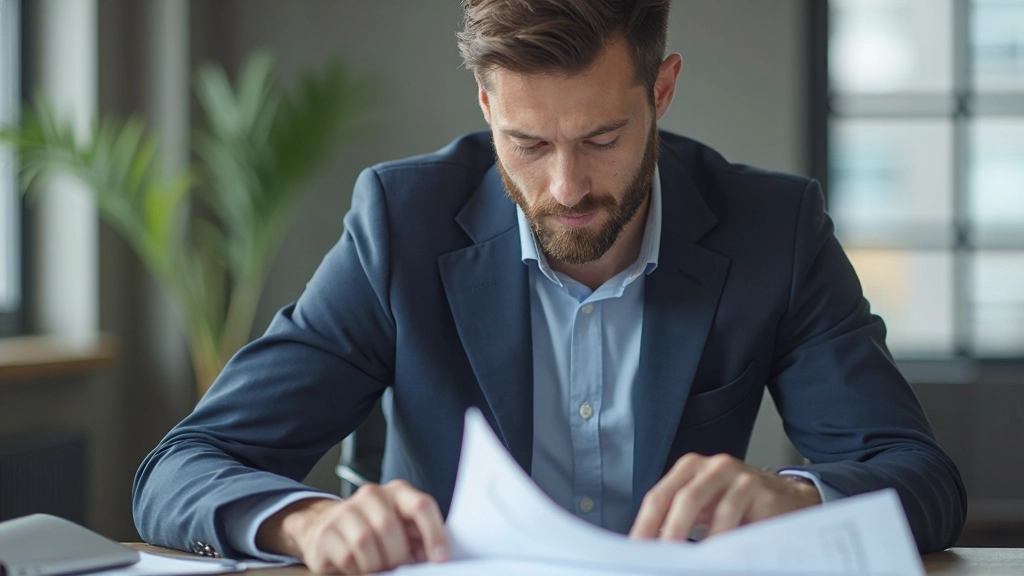 Erfolgreicher Unternehmer mit Geschäftsplan und modernem Workspace