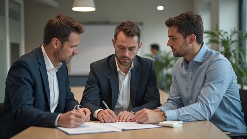 Team bespricht Implementierungsschritte und Timeline auf Whiteboard